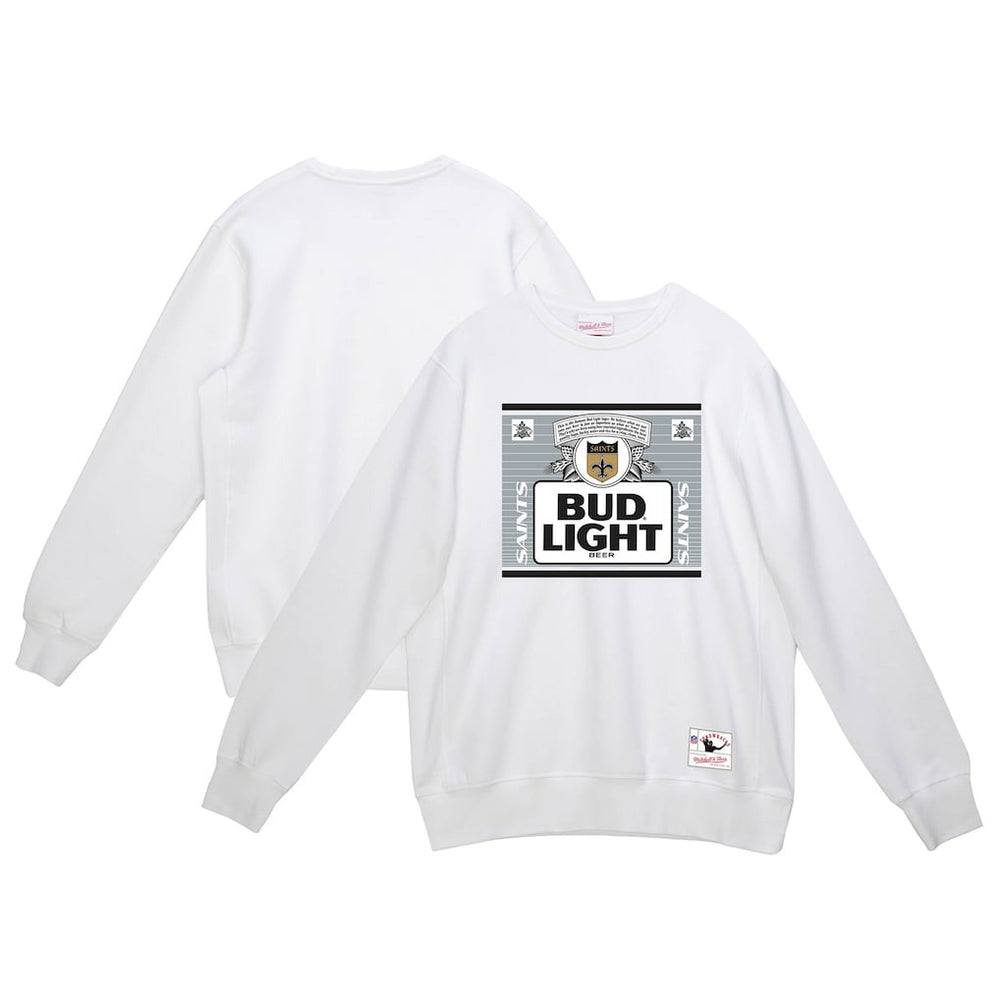 New Orleans Saints Mitchell & Ness x Bud Light The Crest Pullover Sweatshirt