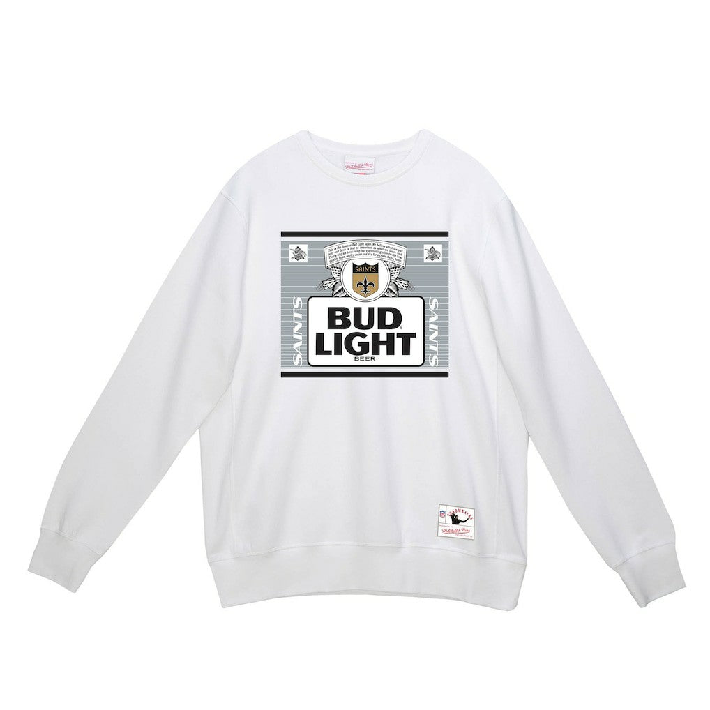 New Orleans Saints Mitchell & Ness x Bud Light The Crest Pullover Sweatshirt