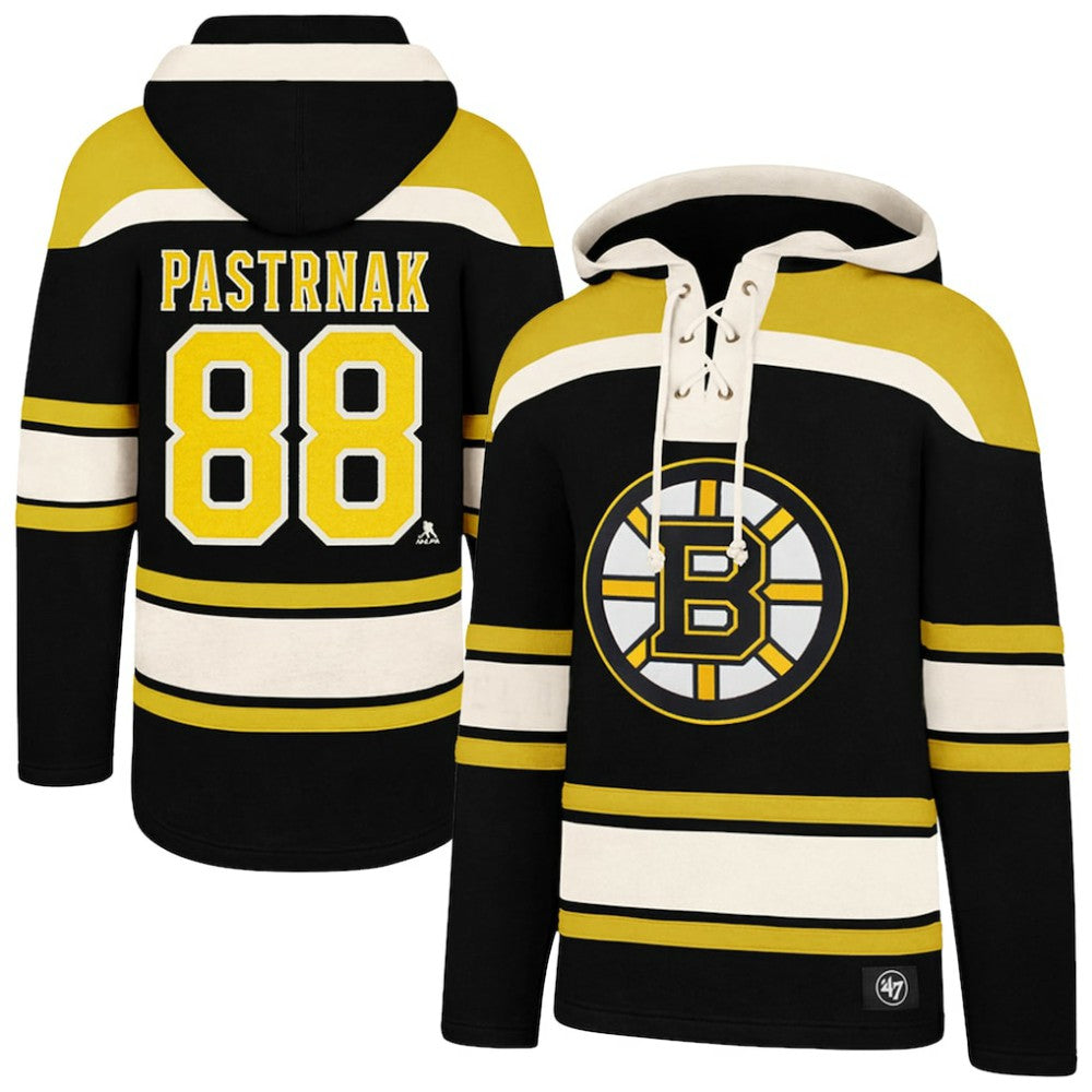 David Pastrnak Boston Bruins '47 Big & Tall Lace-up Pullover Hoodie Online