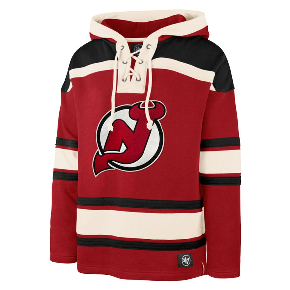 Jack Hughes New Jersey Devils '47 Big & Tall Lace-up Pullover Hoodie Discount