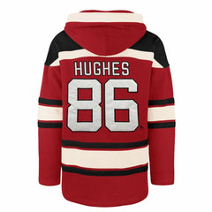 Jack Hughes New Jersey Devils '47 Big & Tall Lace-up Pullover Hoodie Discount