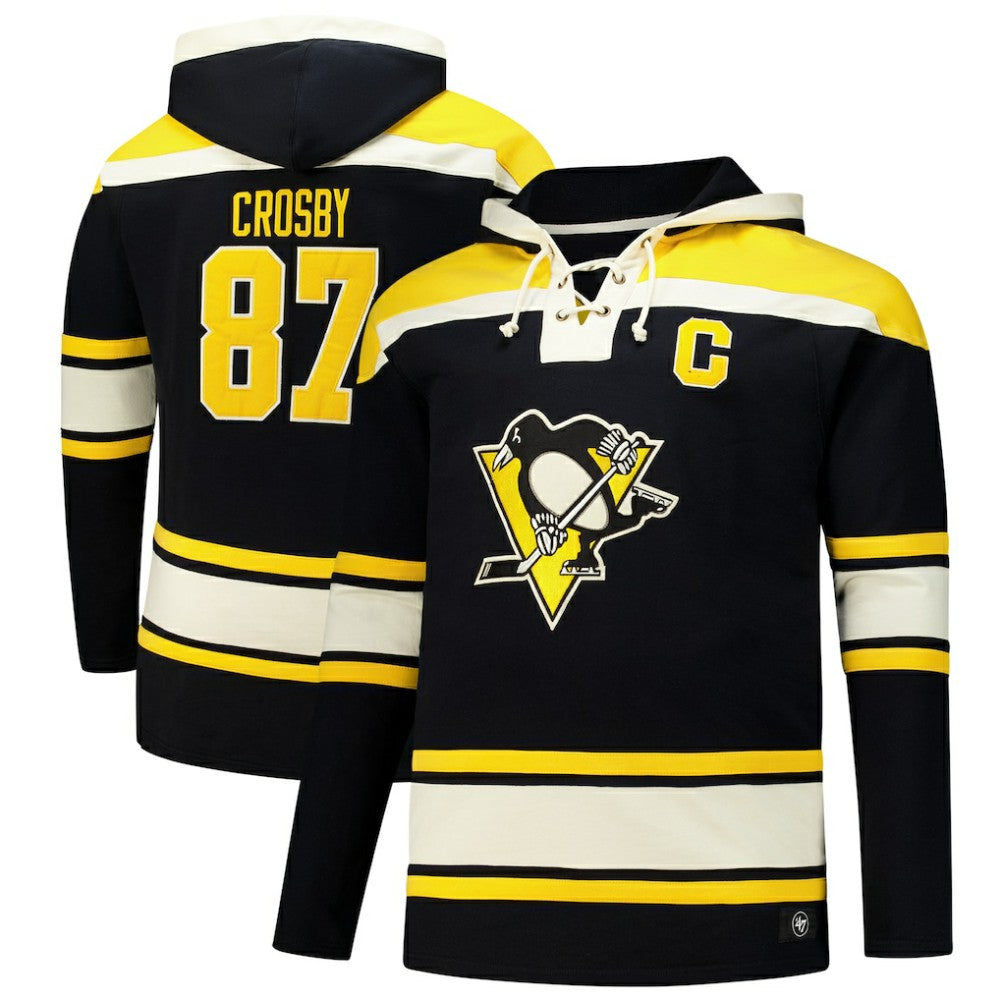 Sidney Crosby Pittsburgh Penguins '47 Big & Tall Lace-up Pullover Hoodie For Sale
