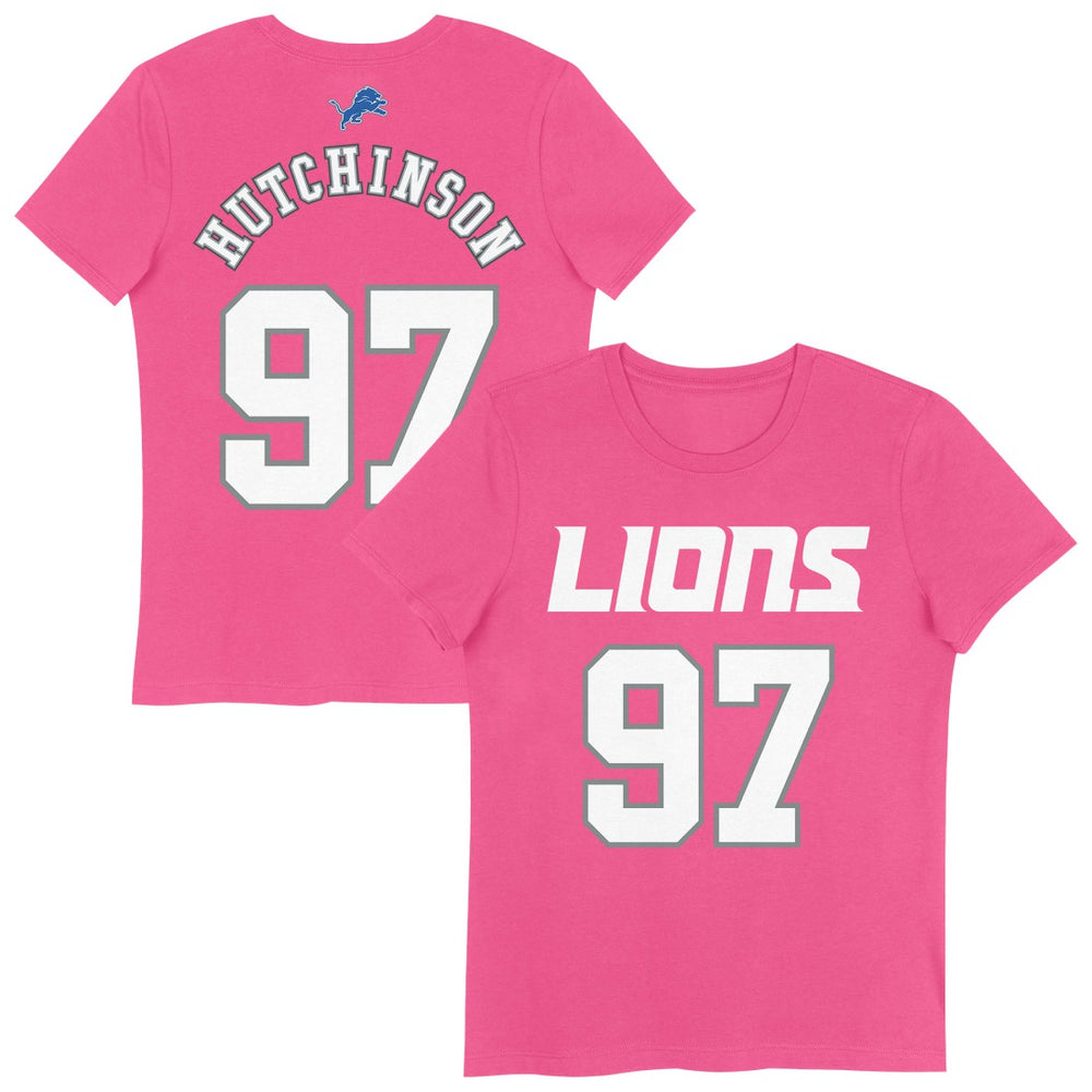 Detroit Lions  Aidan Hutchinson  Girls Youth Player Name & Number T-Shirt