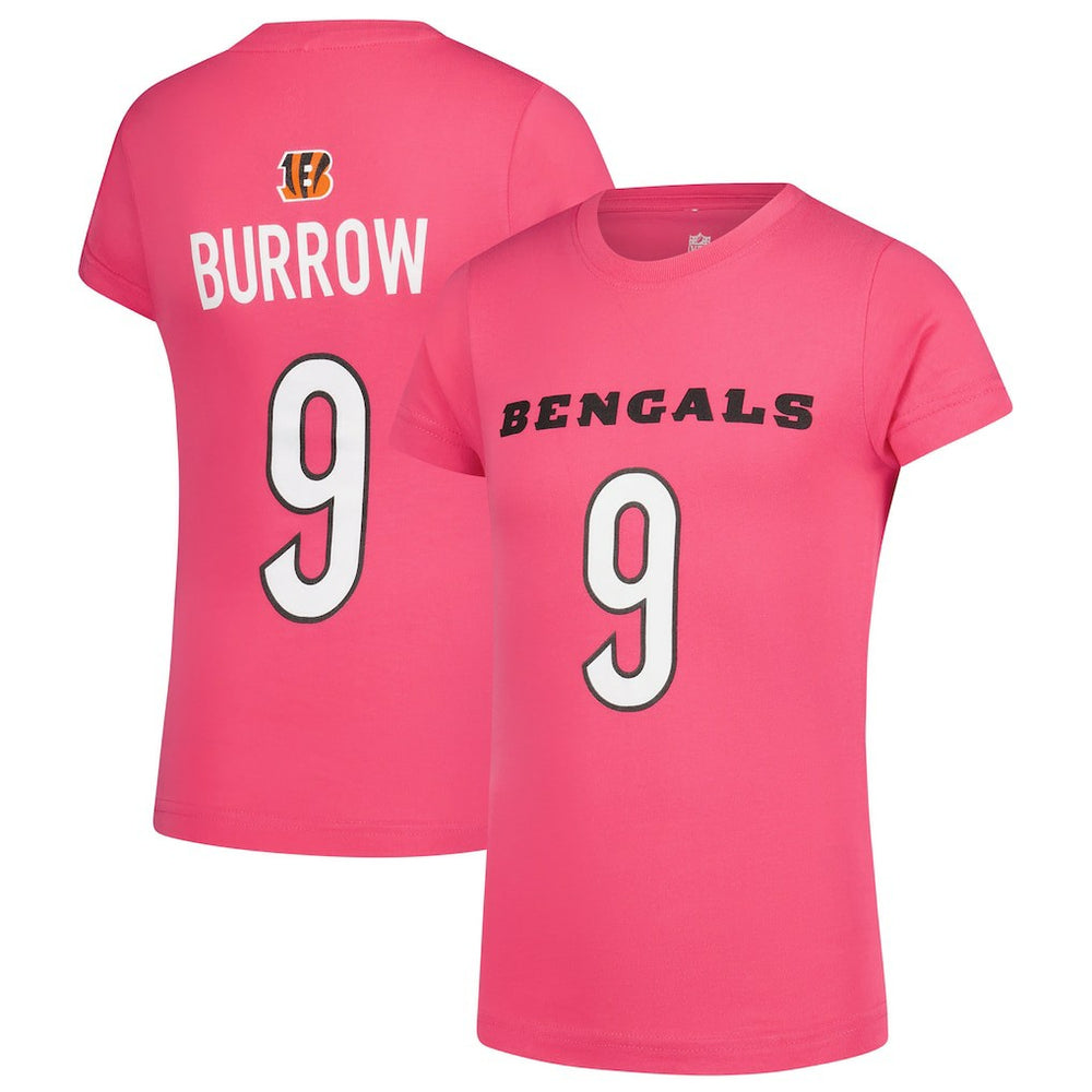 Cincinnati Bengals  Joe Burrow  Girls Youth Player Name & Number T-Shirt