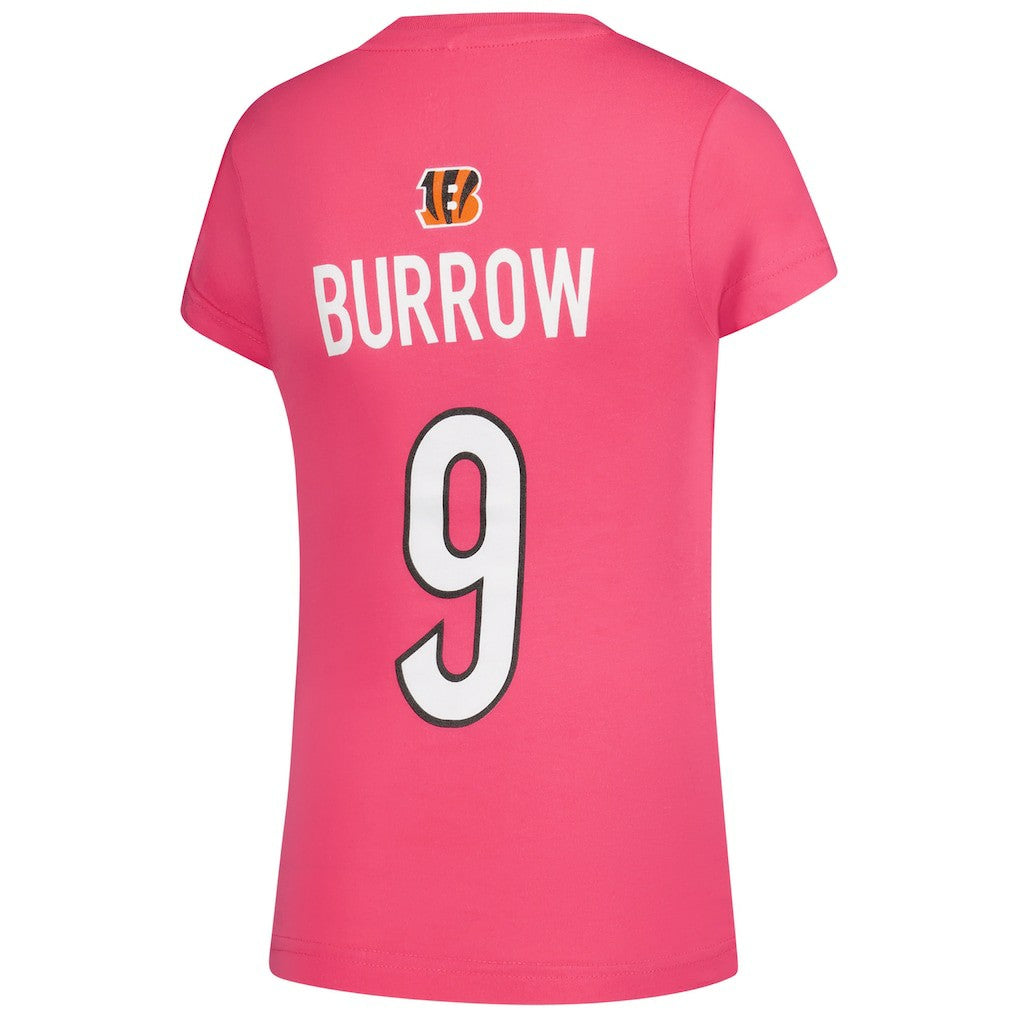 Cincinnati Bengals  Joe Burrow  Girls Youth Player Name & Number T-Shirt