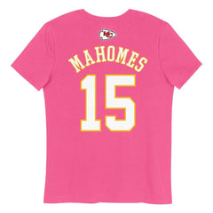 Kansas City Chiefs  Patrick Mahomes  Girls Youth Player Name & Number T-Shirt