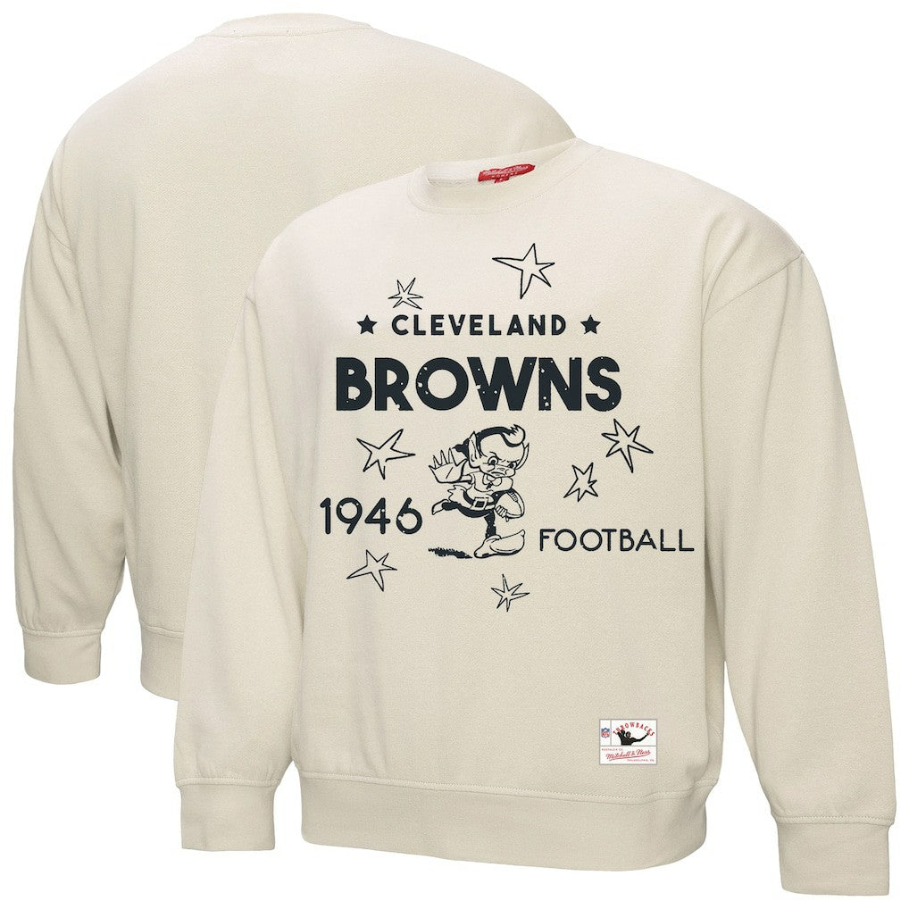 Cleveland Browns Mitchell & Ness Women's Shooting Stars Pullover Sweatshirt