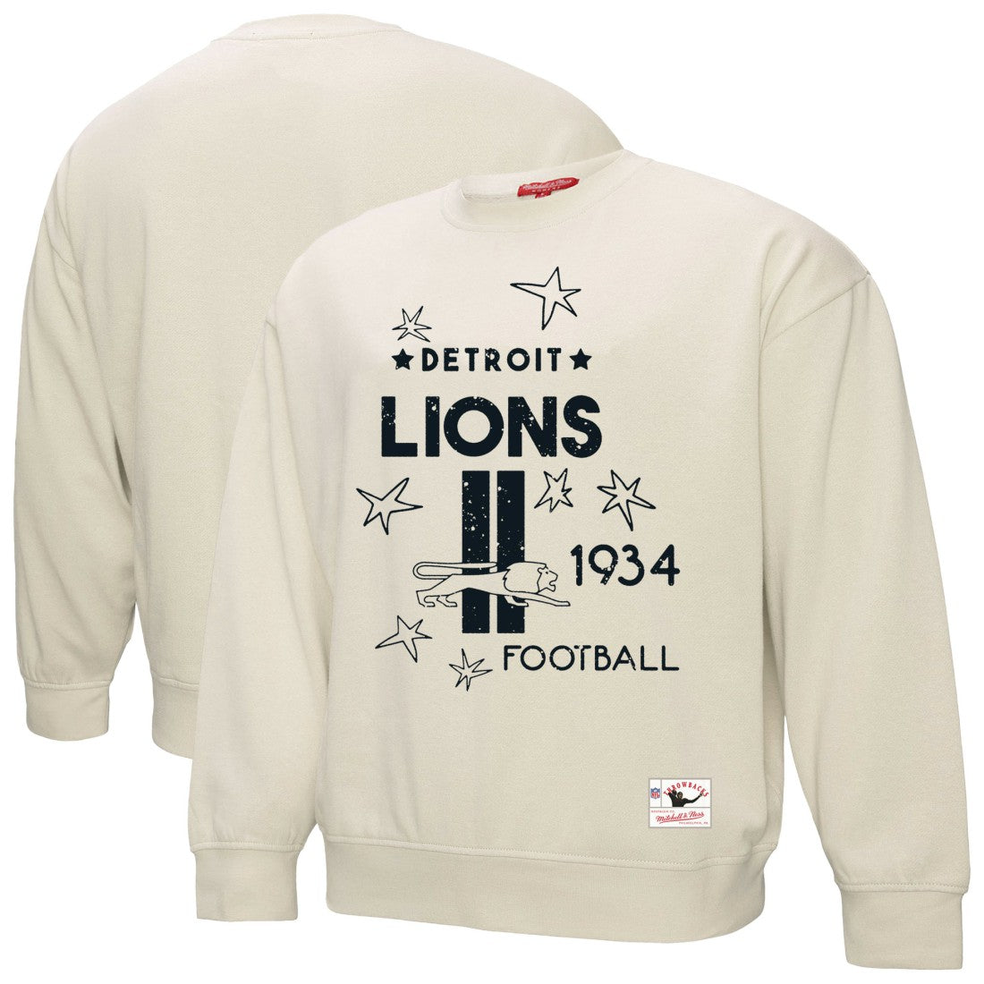 Detroit Lions Mitchell & Ness Women's Shooting Stars Pullover Sweatshirt