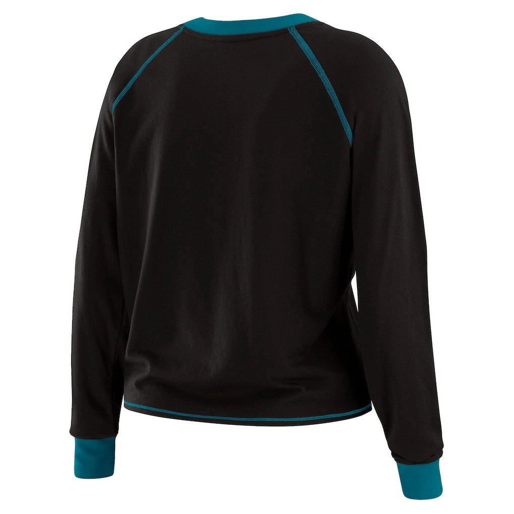 Jacksonville Jaguars  WEAR by Erin Andrews Women's Plus Size Tie-Front Long Sleeve Top