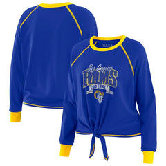 Los Angeles Rams  WEAR by Erin Andrews Women's Plus Size Tie-Front Long Sleeve Top