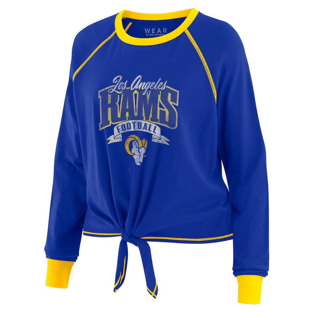 Los Angeles Rams  WEAR by Erin Andrews Women's Plus Size Tie-Front Long Sleeve Top