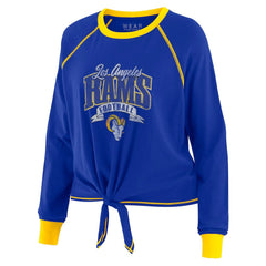 Los Angeles Rams  WEAR by Erin Andrews Women's Plus Size Tie-Front Long Sleeve Top