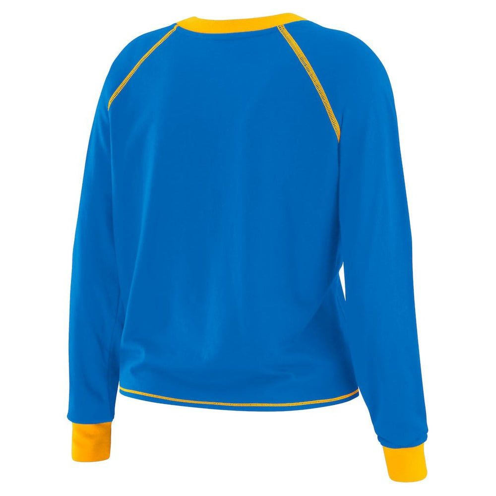 Los Angeles Chargers  WEAR by Erin Andrews Women's Plus Size Tie-Front Long Sleeve Top