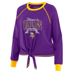 Minnesota Vikings  WEAR by Erin Andrews Women's Plus Size Tie-Front Long Sleeve Top