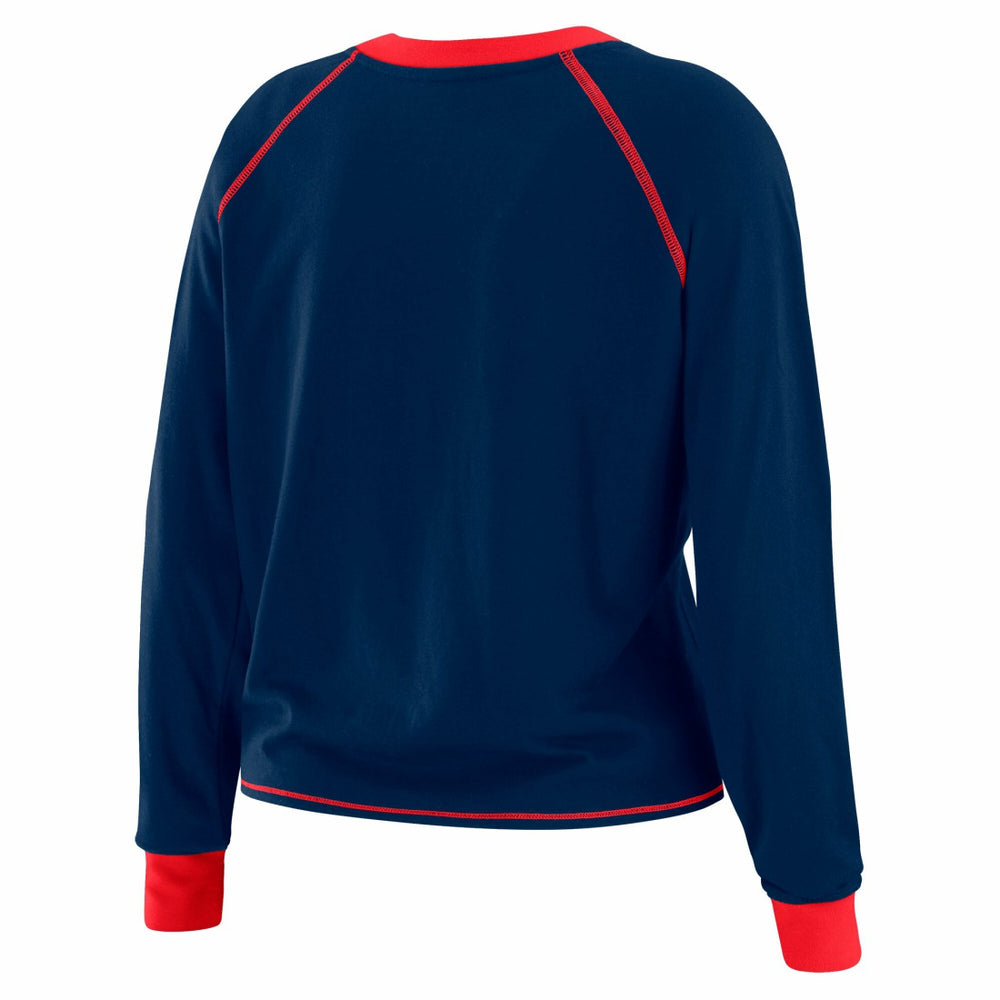 New York Giants  WEAR by Erin Andrews Women's Plus Size Tie-Front Long Sleeve Top