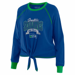 Seattle Seahawks  WEAR by Erin Andrews Women's Plus Size Tie-Front Long Sleeve Top