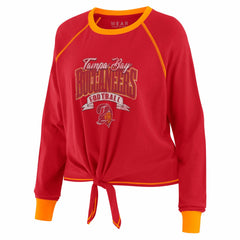 Tampa Bay Buccaneers  WEAR by Erin Andrews Women's Plus Size Tie-Front Long Sleeve Top