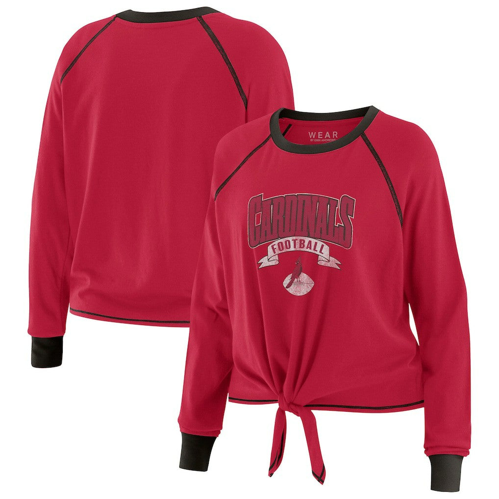Arizona Cardinals  WEAR by Erin Andrews Women's Plus Size Tie-Front Long Sleeve Top