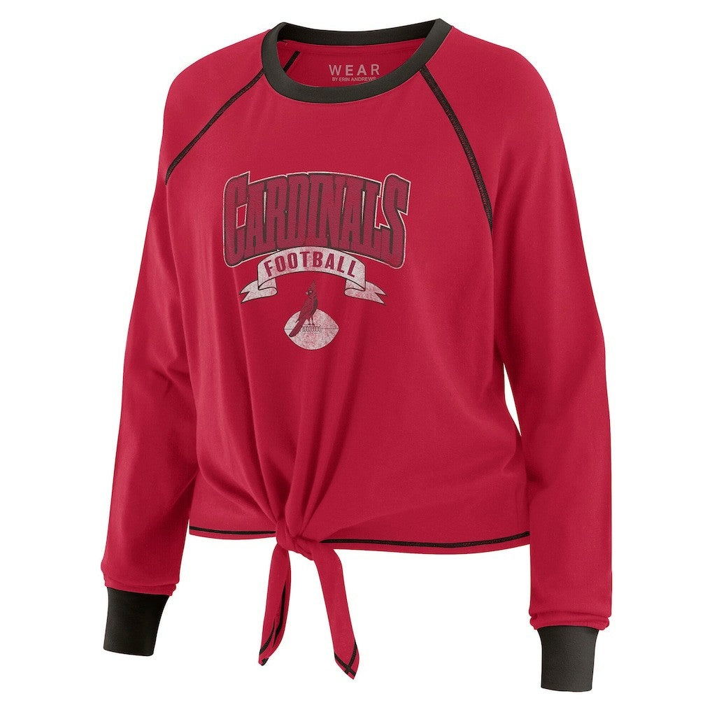 Arizona Cardinals  WEAR by Erin Andrews Women's Plus Size Tie-Front Long Sleeve Top