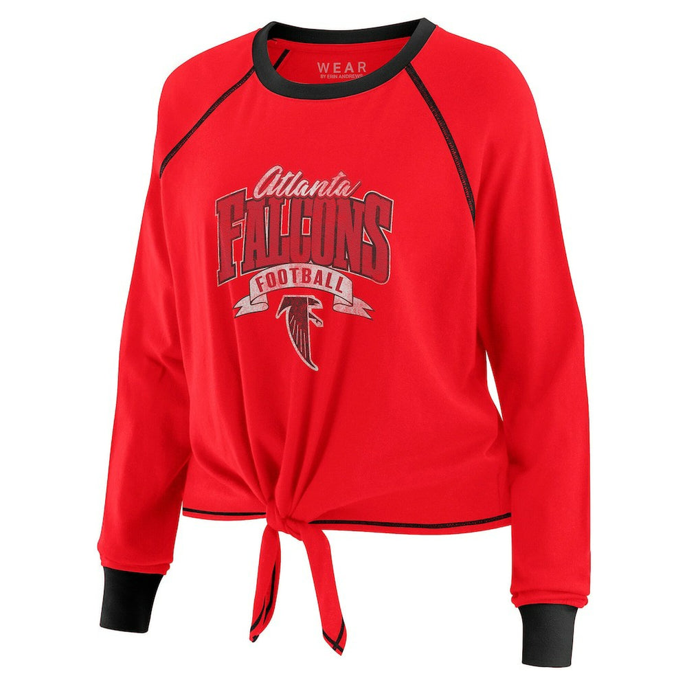 Atlanta Falcons  WEAR by Erin Andrews Women's Plus Size Tie-Front Long Sleeve Top