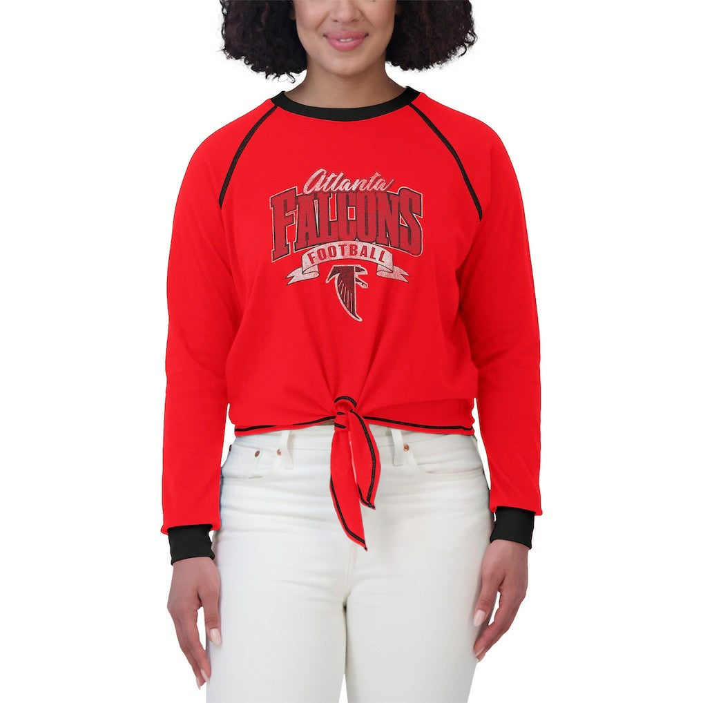Atlanta Falcons  WEAR by Erin Andrews Women's Plus Size Tie-Front Long Sleeve Top