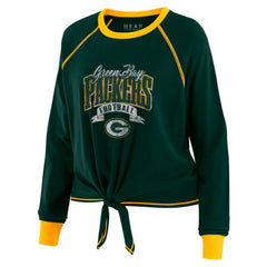 Green Bay Packers  WEAR by Erin Andrews Women's Plus Size Tie-Front Long Sleeve Top