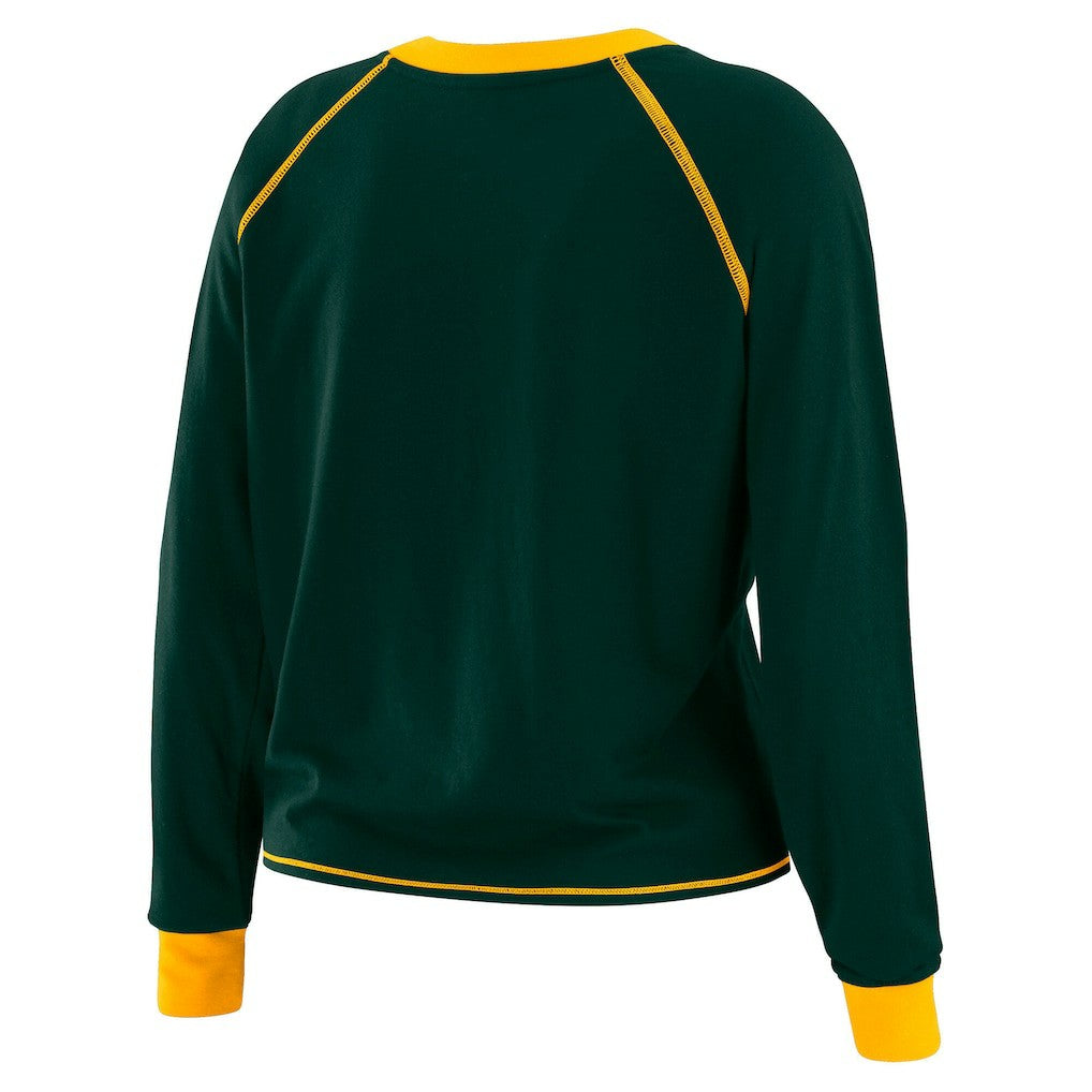 Green Bay Packers  WEAR by Erin Andrews Women's Plus Size Tie-Front Long Sleeve Top