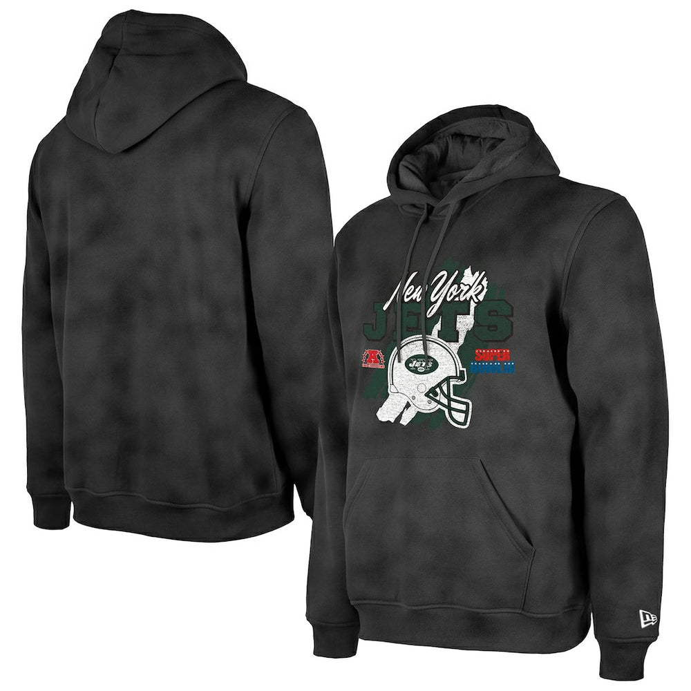 New York Jets New Era Identity Helmet Enzyme Washed Pullover Hoodie