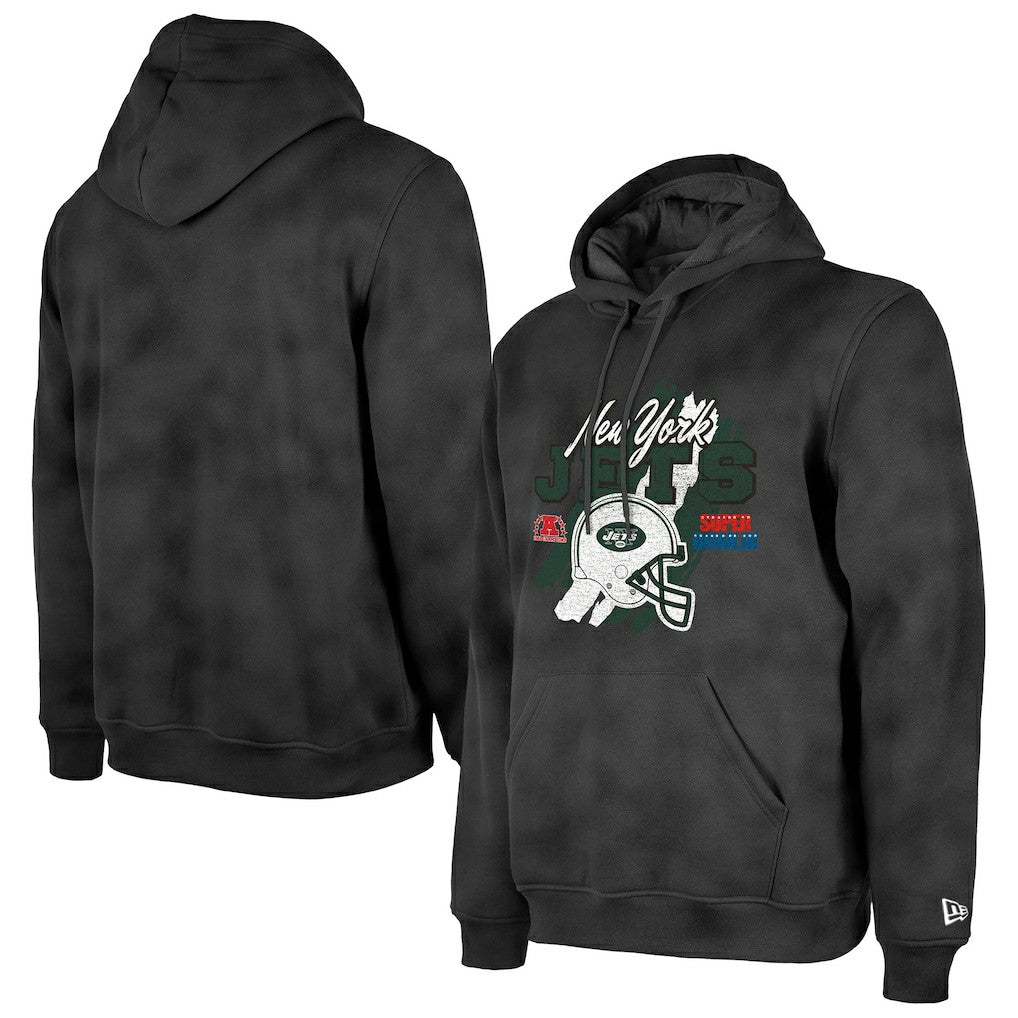 New York Jets New Era Identity Helmet Enzyme Washed Pullover Hoodie