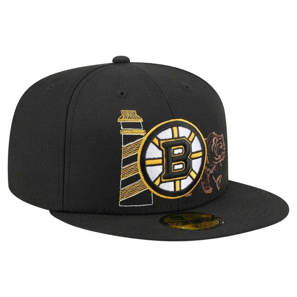 Boston Bruins New Era State Stitch 59FIFTY Fitted Hat On Sale