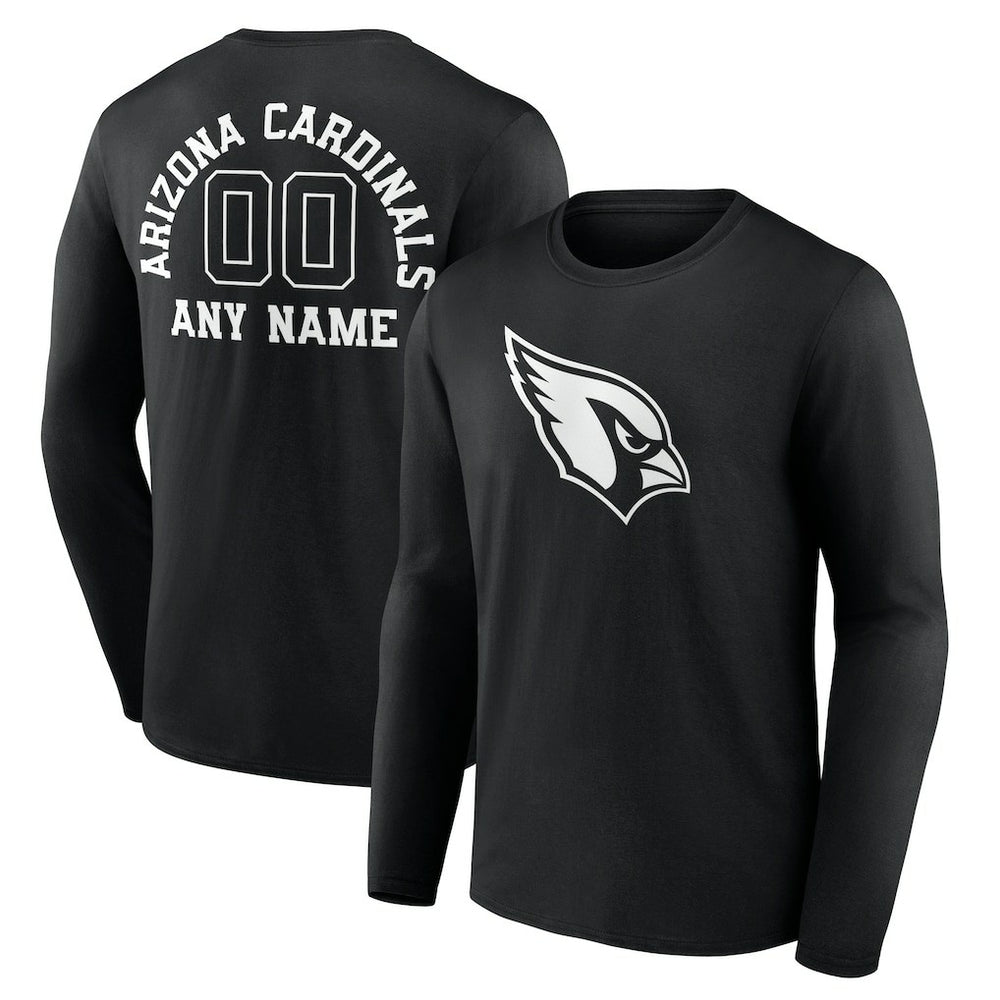 Arizona Cardinals  Personalized Name & Number Monochrome Long Sleeve T-Shirt