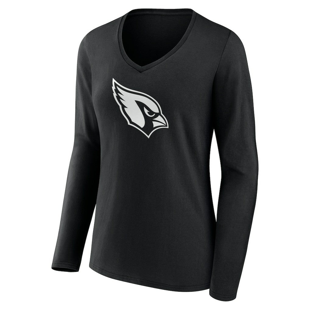 Arizona Cardinals  Women's Personalized Name & Number Monochrome Long Sleeve V-Neck T-Shirt
