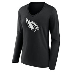 Arizona Cardinals  Women's Personalized Name & Number Monochrome Long Sleeve V-Neck T-Shirt