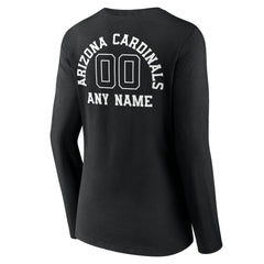 Arizona Cardinals  Women's Personalized Name & Number Monochrome Long Sleeve V-Neck T-Shirt