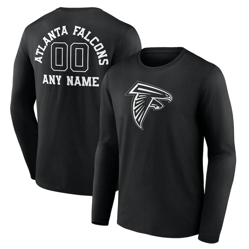 Atlanta Falcons  Personalized Name & Number Monochrome Long Sleeve T-Shirt