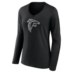 Atlanta Falcons  Women's Personalized Name & Number Monochrome Long Sleeve V-Neck T-Shirt