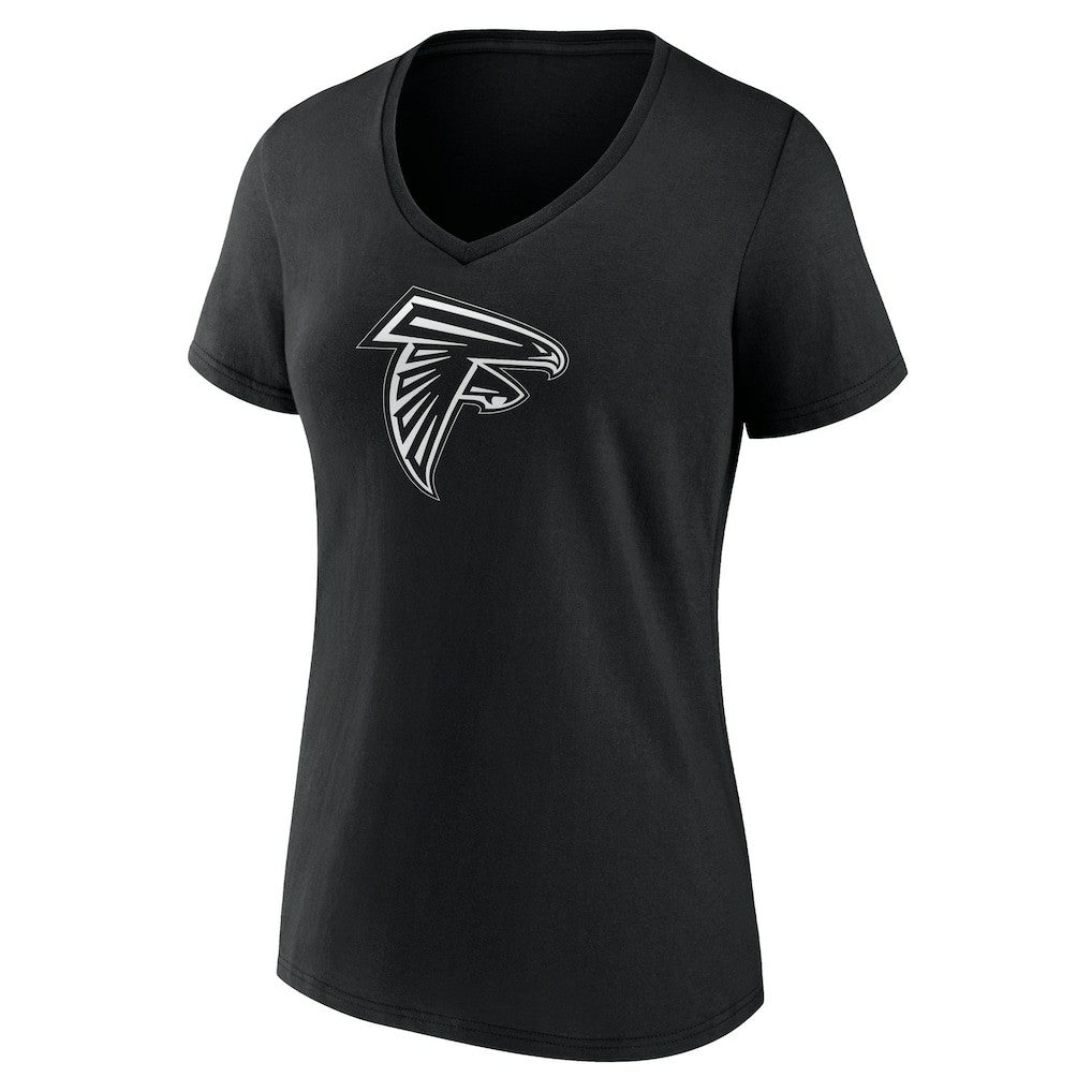Atlanta Falcons  Women's Personalized Name & Number Monochrome V-Neck T-Shirt