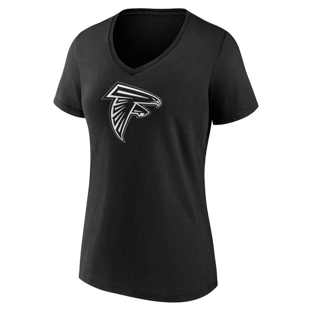 Atlanta Falcons  Women's Personalized Name & Number Monochrome V-Neck T-Shirt