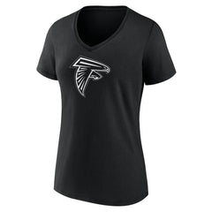 Atlanta Falcons  Women's Personalized Name & Number Monochrome V-Neck T-Shirt