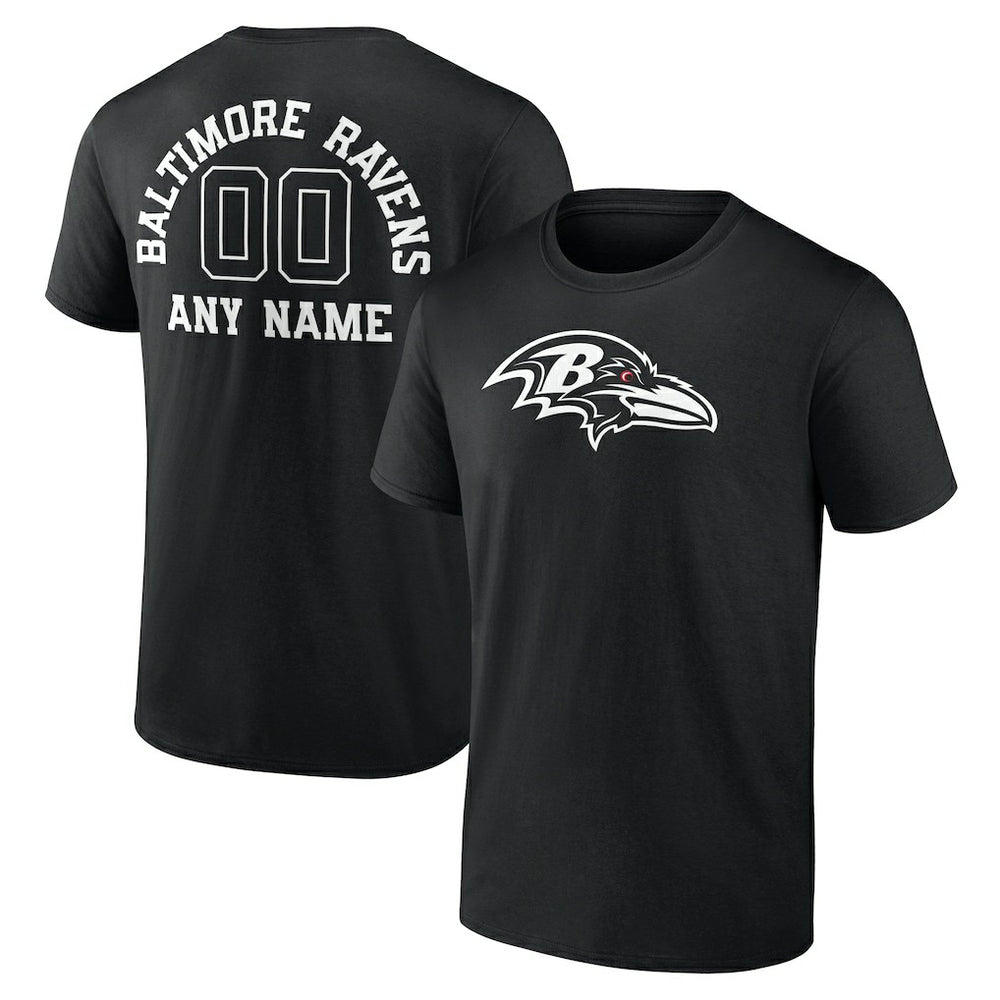 Baltimore Ravens  Personalized Name & Number Monochrome T-Shirt