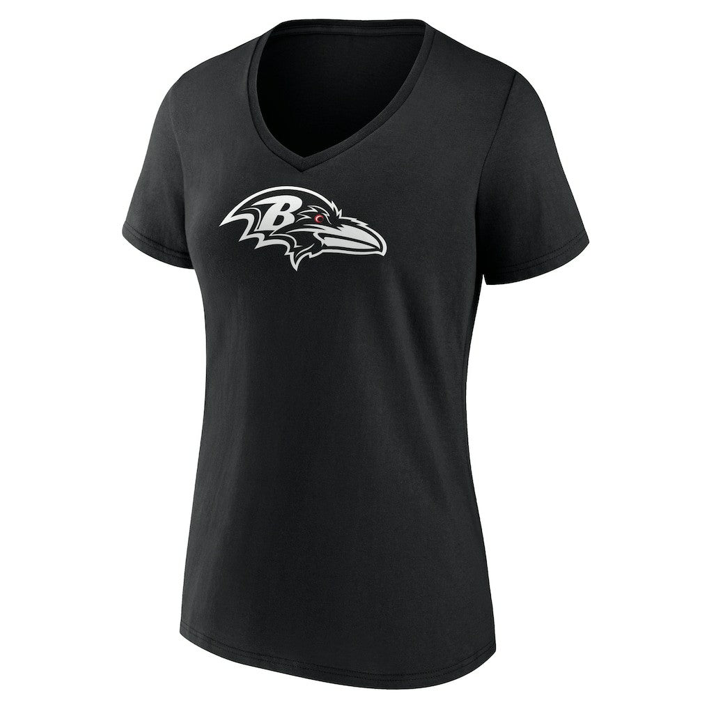 Baltimore Ravens  Women's Personalized Name & Number Monochrome V-Neck T-Shirt