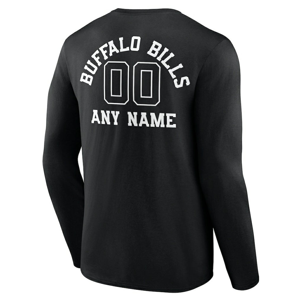 Buffalo Bills  Personalized Name & Number Monochrome Long Sleeve T-Shirt