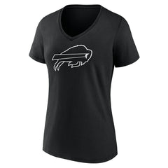 Buffalo Bills  Women's Personalized Name & Number Monochrome V-Neck T-Shirt