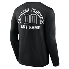 Carolina Panthers  Personalized Name & Number Monochrome Long Sleeve T-Shirt