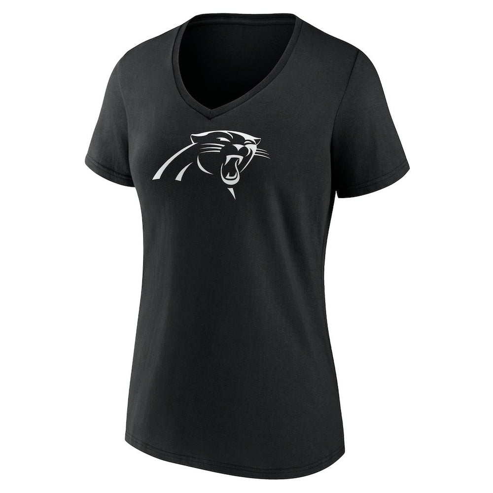 Carolina Panthers  Women's Personalized Name & Number Monochrome V-Neck T-Shirt