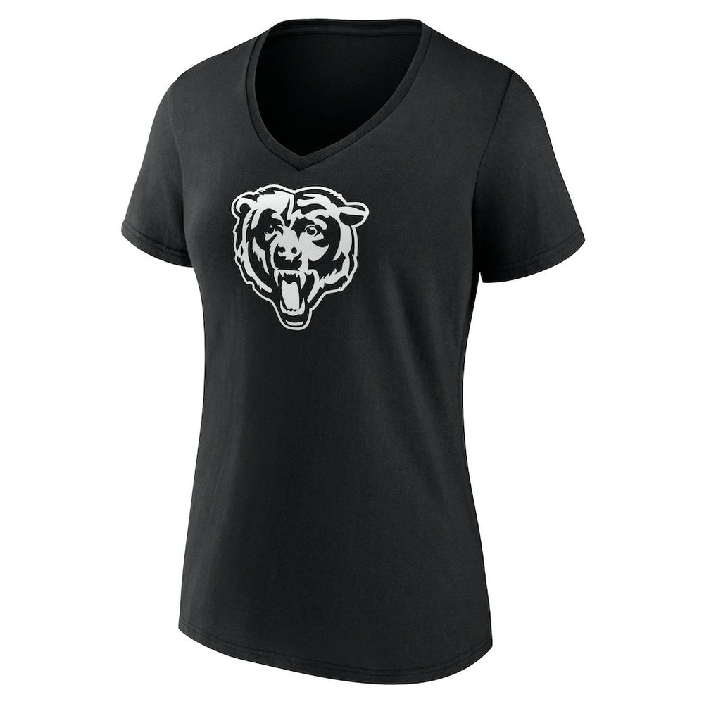 Chicago Bears  Women's Personalized Name & Number Monochrome V-Neck T-Shirt