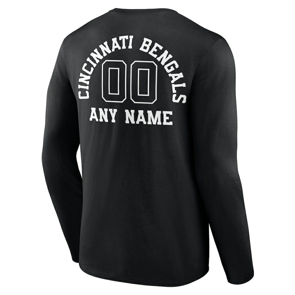 Cincinnati Bengals  Personalized Name & Number Monochrome Long Sleeve T-Shirt