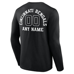 Cincinnati Bengals  Personalized Name & Number Monochrome Long Sleeve T-Shirt