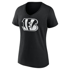 Cincinnati Bengals  Women's Personalized Name & Number Monochrome V-Neck T-Shirt
