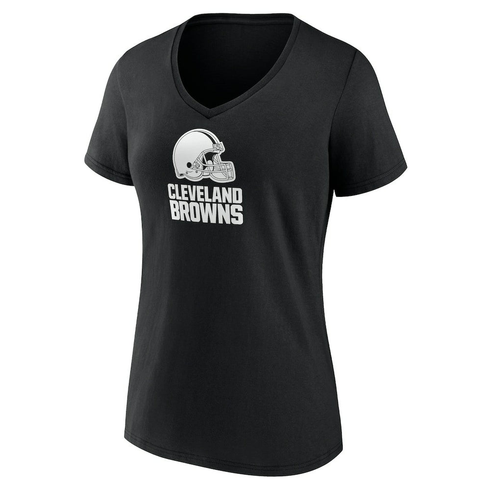 Cleveland Browns  Women's Personalized Name & Number Monochrome V-Neck T-Shirt